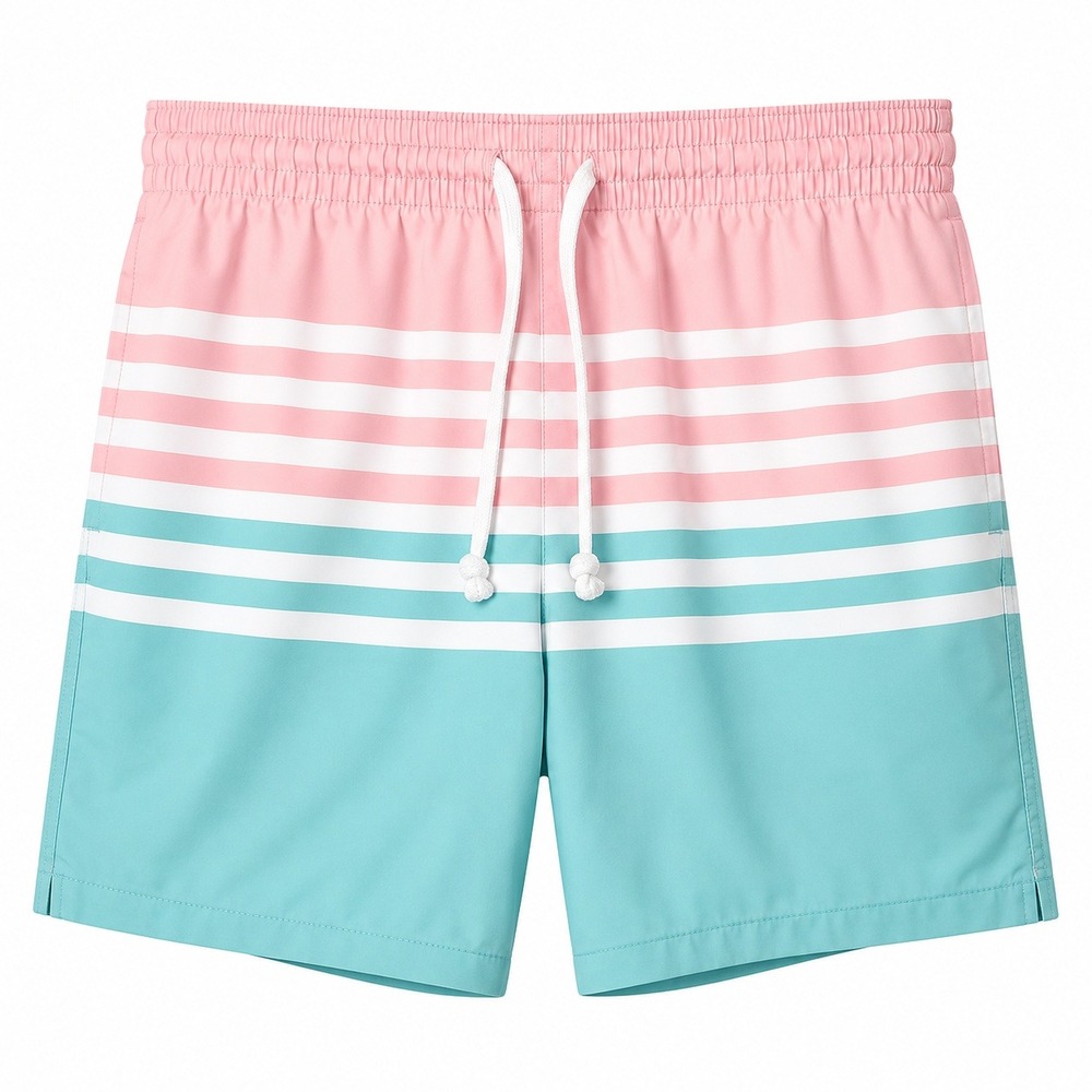 Chubbies Men's Swim Trunks XL Pink Teal Striped 5.5 Inch Inseam Board Shorts